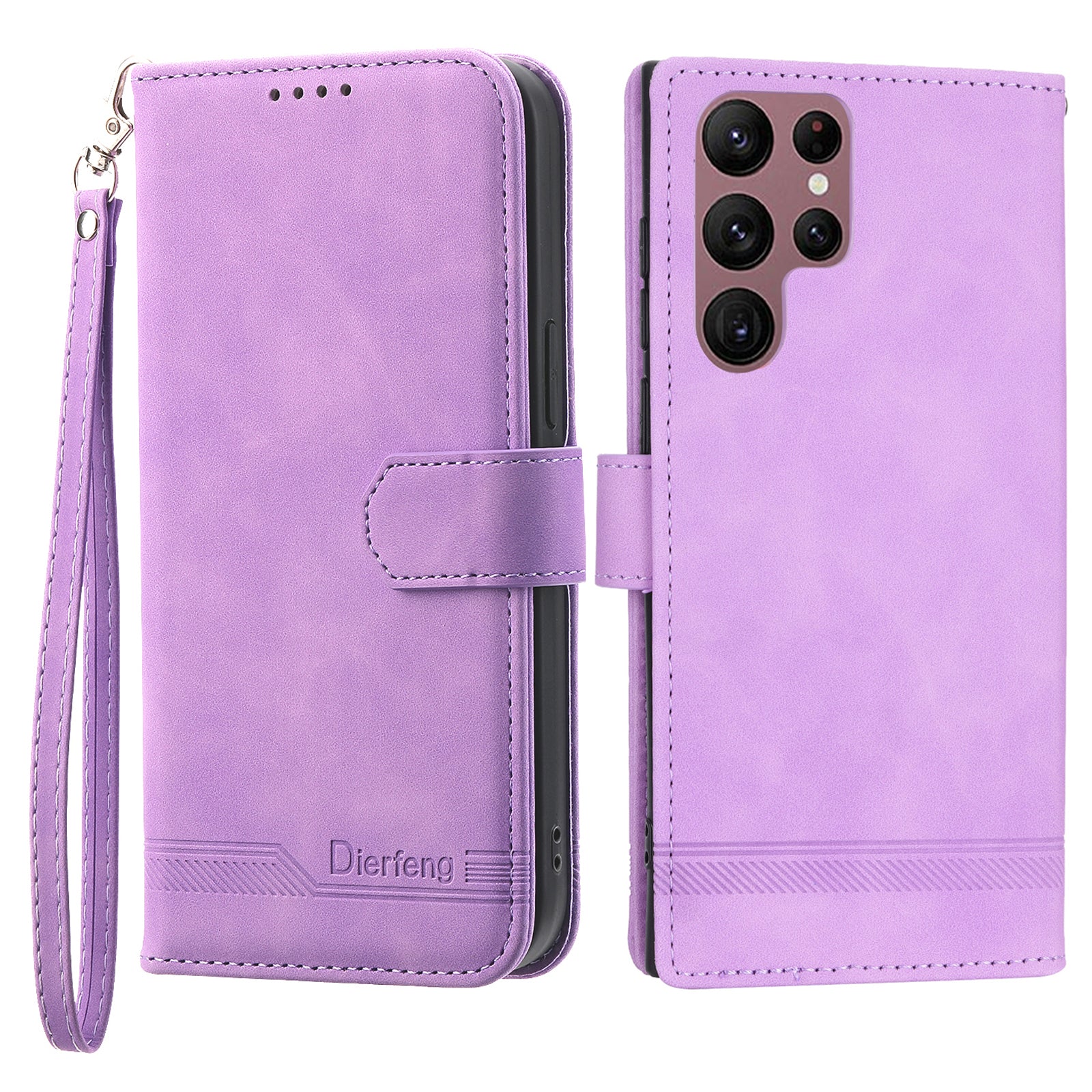 DIERFENG DF-03 Stand Wallet Phone Case for Samsung Galaxy S22 Ultra 5G PU Leather Lines Imprinted Cell Phone Cover DIERFENG DF-03 Stand Wallet Phone Case for Samsung Galaxy S22 Ultra 5G PU Leather Lines Imprinted Cell Phone Cover